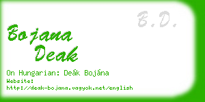 bojana deak business card