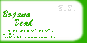 bojana deak business card